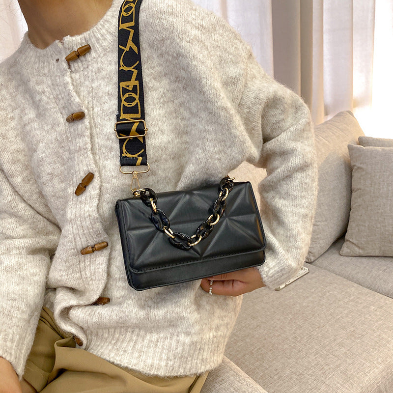Wholesale PU Broadband Crossbody Shoulder Small Square Bag